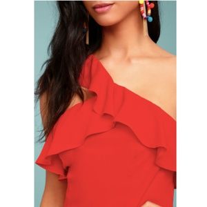 Lulus One Shoulder Red Dress